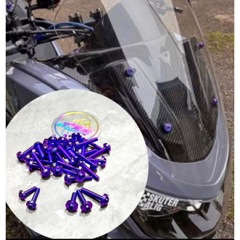 [vietnam ] Baut titanium Visor Windshield Xmax Lexi Probolt Titanium Vietnam 4pc