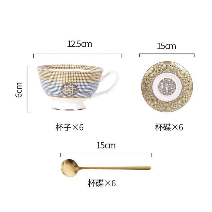 Luxury Gift Hermes Tea Mug 18Pcs Set / Set Gelas Hadiah Hermes Mewah