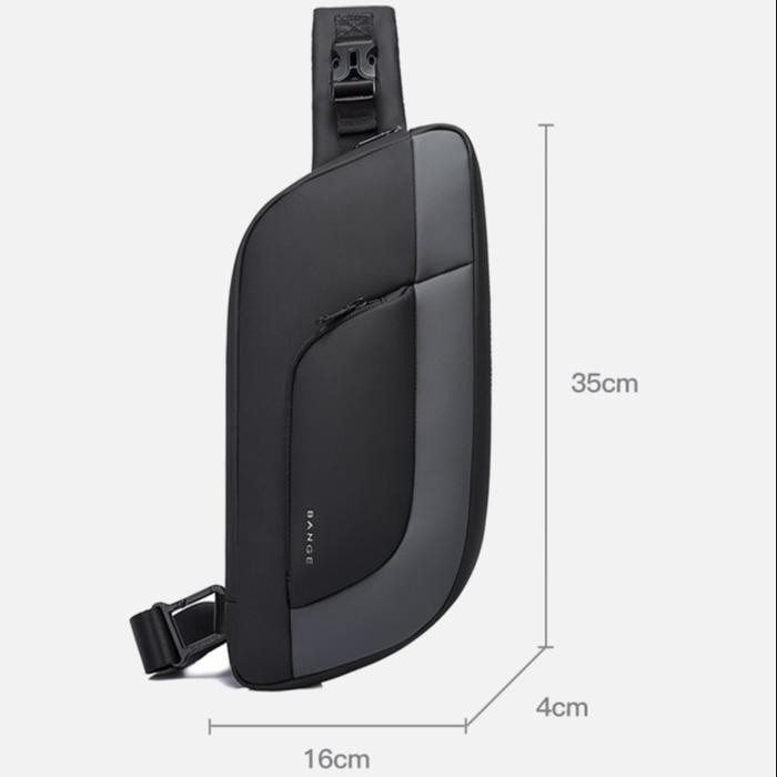 Bange Tas Selempang Pinggang Pria Waistbag Pria Slingbag Pria Bg7312 Hitam Plastik