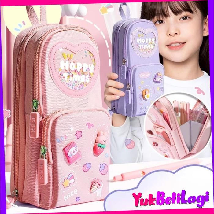 

Ready JT COD (YBL) Tempat Pensil 3D 3 Resleting Karakter Kartun Kapasitas Besar Kotak Pensil Anak