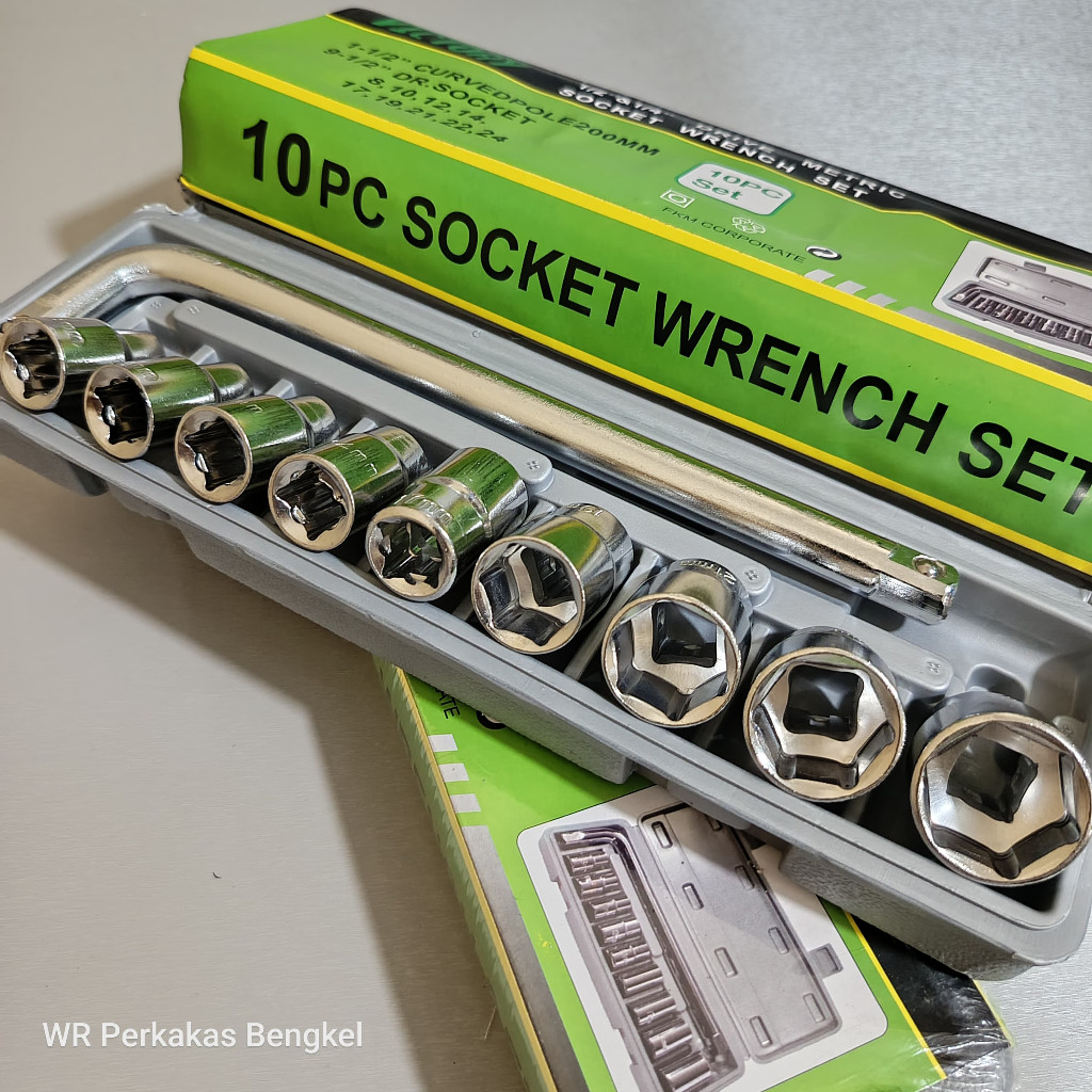 Kunci Sok Set 10 Pcs 8-24Mm VICTORY Tersedia Juga Kunci Sok Shock Set 10Pcs 8 Sampai 24 Tekiro