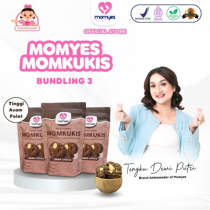 

Momkukis Momyes - Bundling 3 Dark Choco (3 Pcs) - Cemilan Sehat Bernutrisi