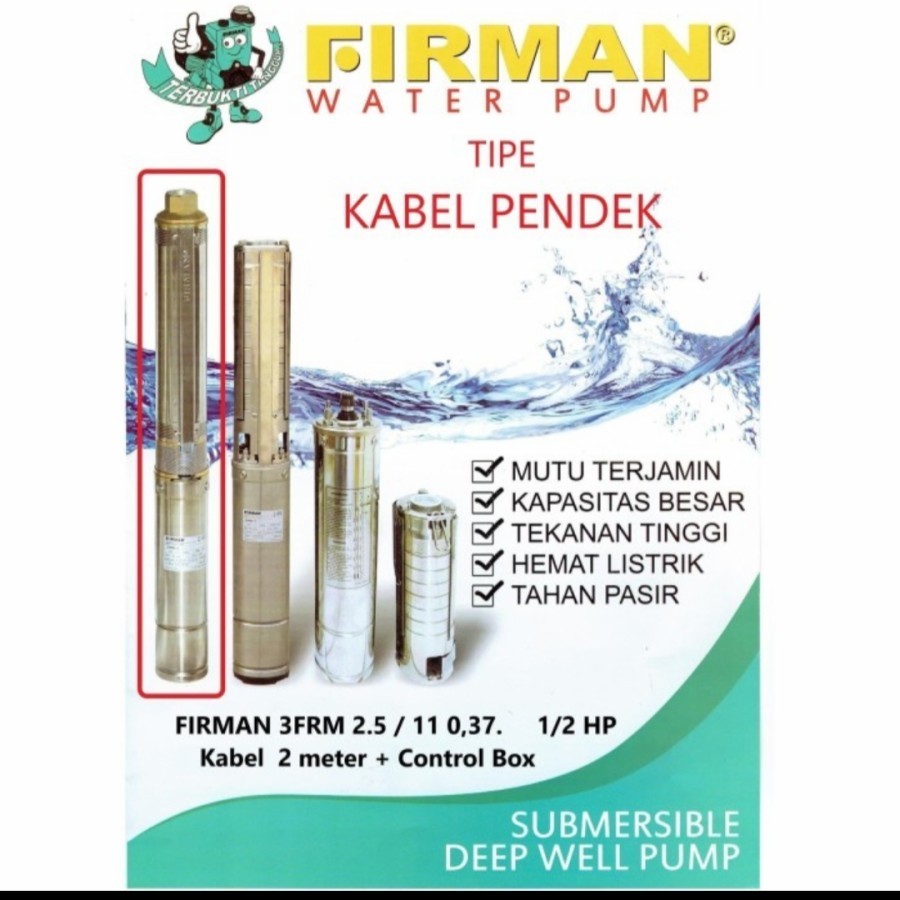 POMPA SATELIT FIRMAN 3FRM 2.5/11 SUBMERSIBLE PUMP 0.5HP 3"