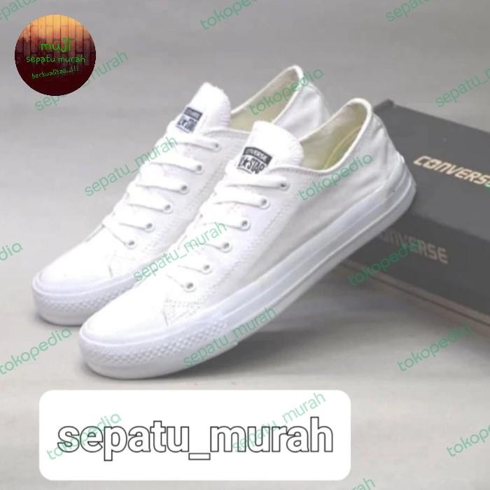 Sepatu Wanita Putih Polos Sneakers Murah Converse Putih Polos 36-45