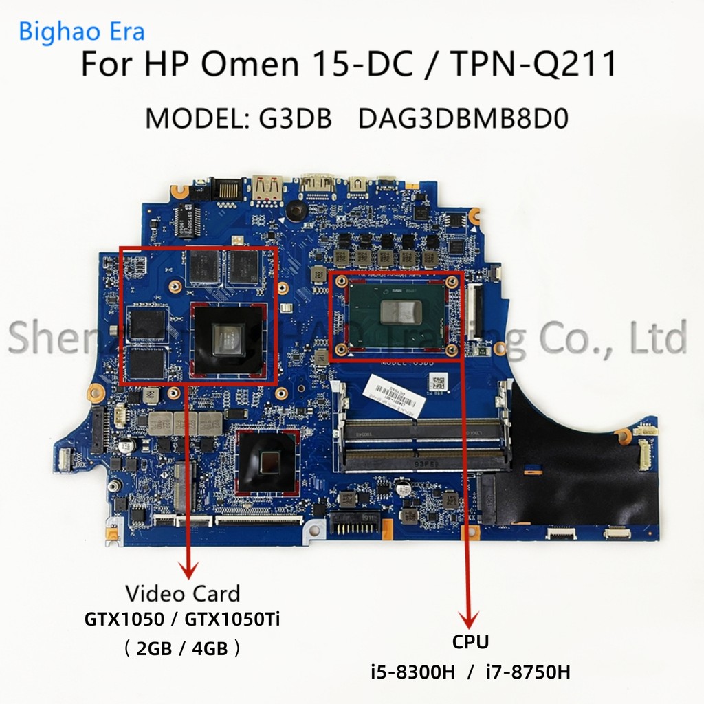 DAG3DBMB8D0 For HP Omen 15-DC Laptop Motherboard With i5-8300H i7-8750H CPU GTX1050 GTX1050Ti 2GB/4G