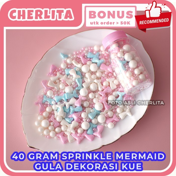 Sprinkle Hiasan Kue Tart Ulang Tahun Gula Dekorasi Rainbow Mermaid