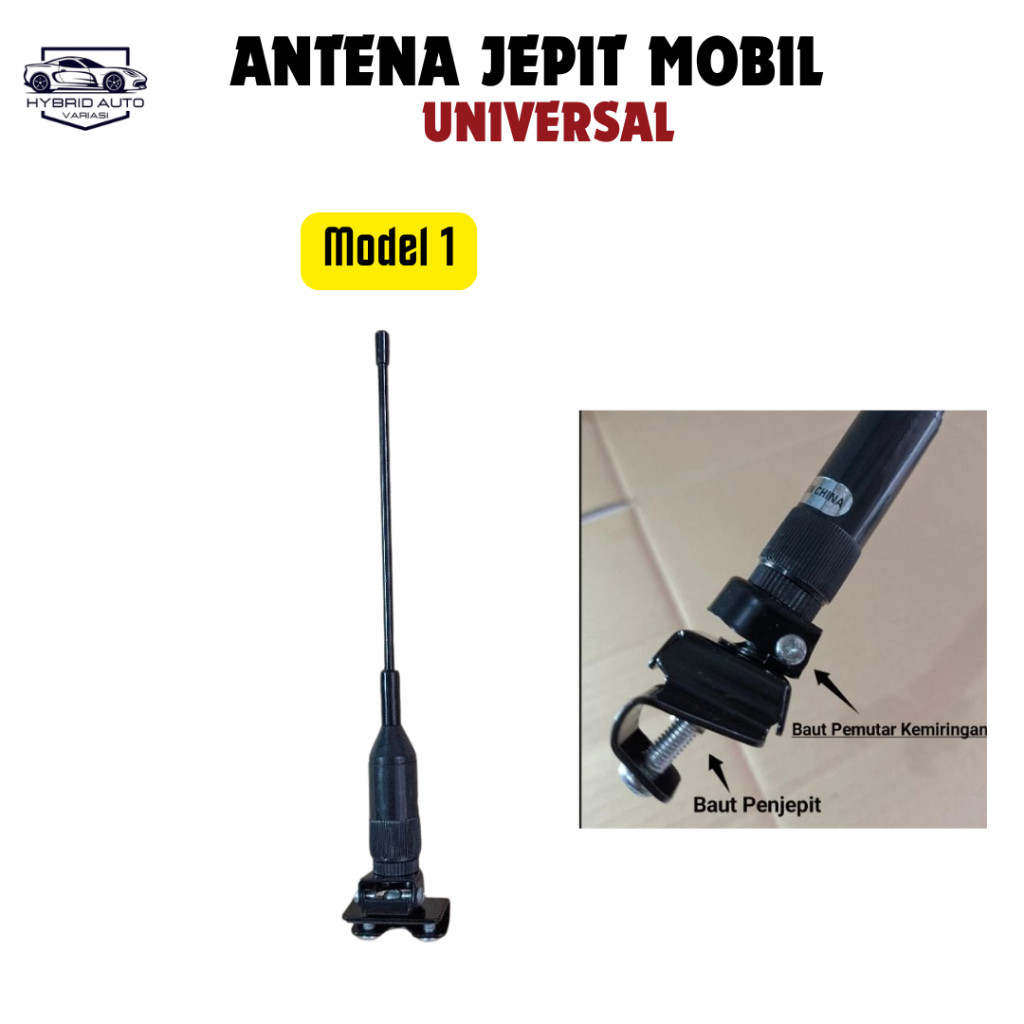Antena Tiang Bendera Mobil//Merah Putih Mobil Motor Jepit Depan Bela Besi
