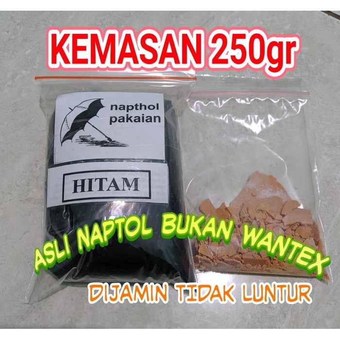 NAPTOL PEWARNA PAKAIAN JEANS DAN KATUN KEMASAN 250GR WARNA HITAM