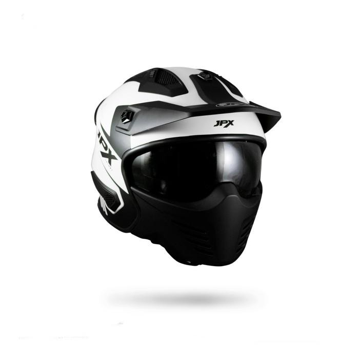 HELM CROSS HELM TRAIL JPX SERIES MX-726R WHITE BLACK GLOSS ORIGINAL