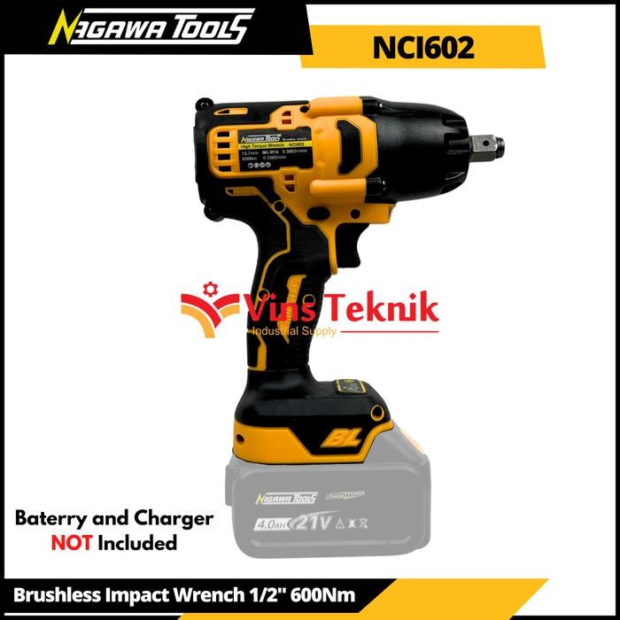 Brushless NCI 602 NAGAWA NCI602 mesin Impact wrench cordless