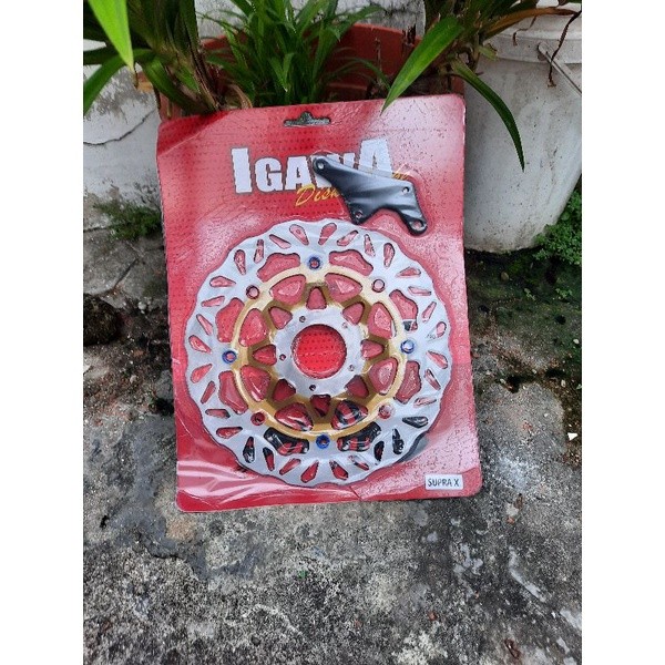 Piringan Cakram Depan Lebar Ukuran 300 Model PSM Supra X Lama Supra Fit Lama Plus Breket Lubang Baut