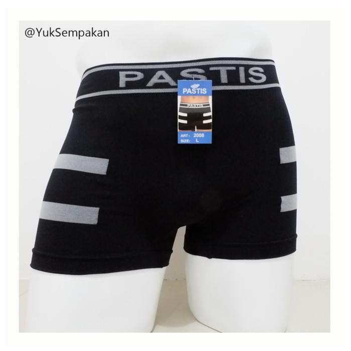 PASTIS-Boxer Pria Pastis Premium Seamless Tanpa Jahitan 1 box isi 3 pcs