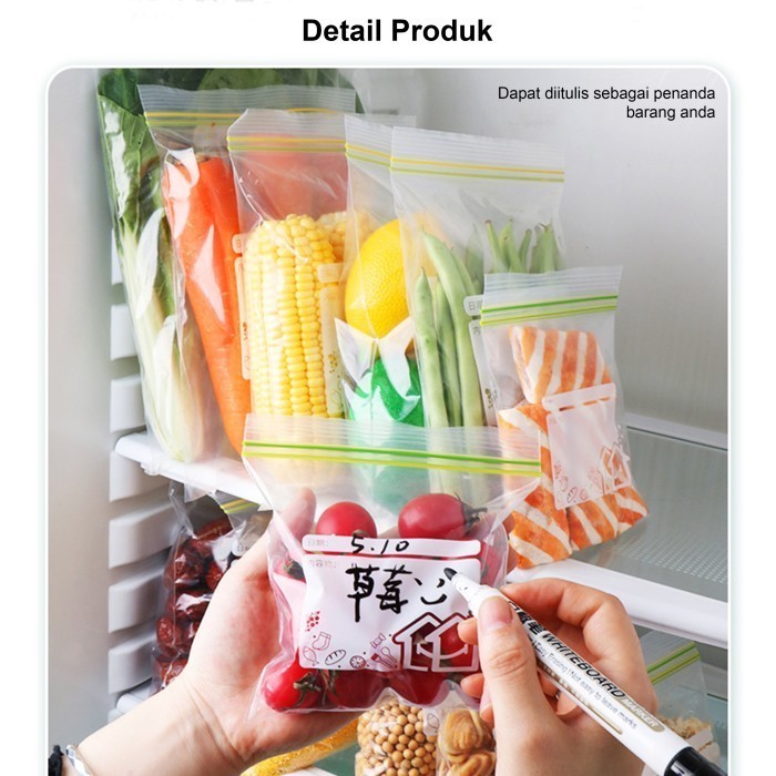 (Expert) Plastik Kulkas Penyimpanan Reusable Food Storage Plastik Ziplock