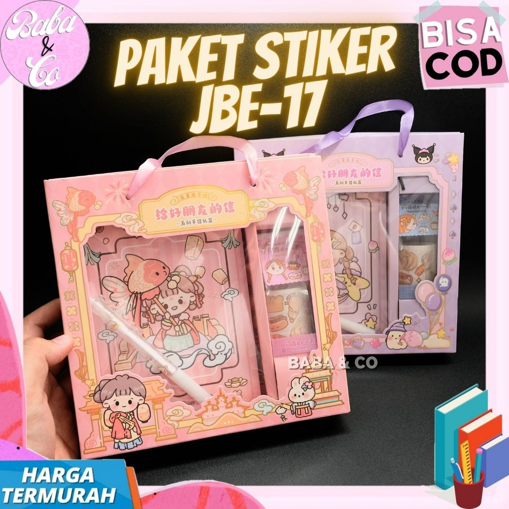 

STIKER JBE-17 PAKET BUKU STICKER LUCU WASHI TAPE MASU JBE 17 TERMURAH STIKER MASU TALI BOX LENGKAP