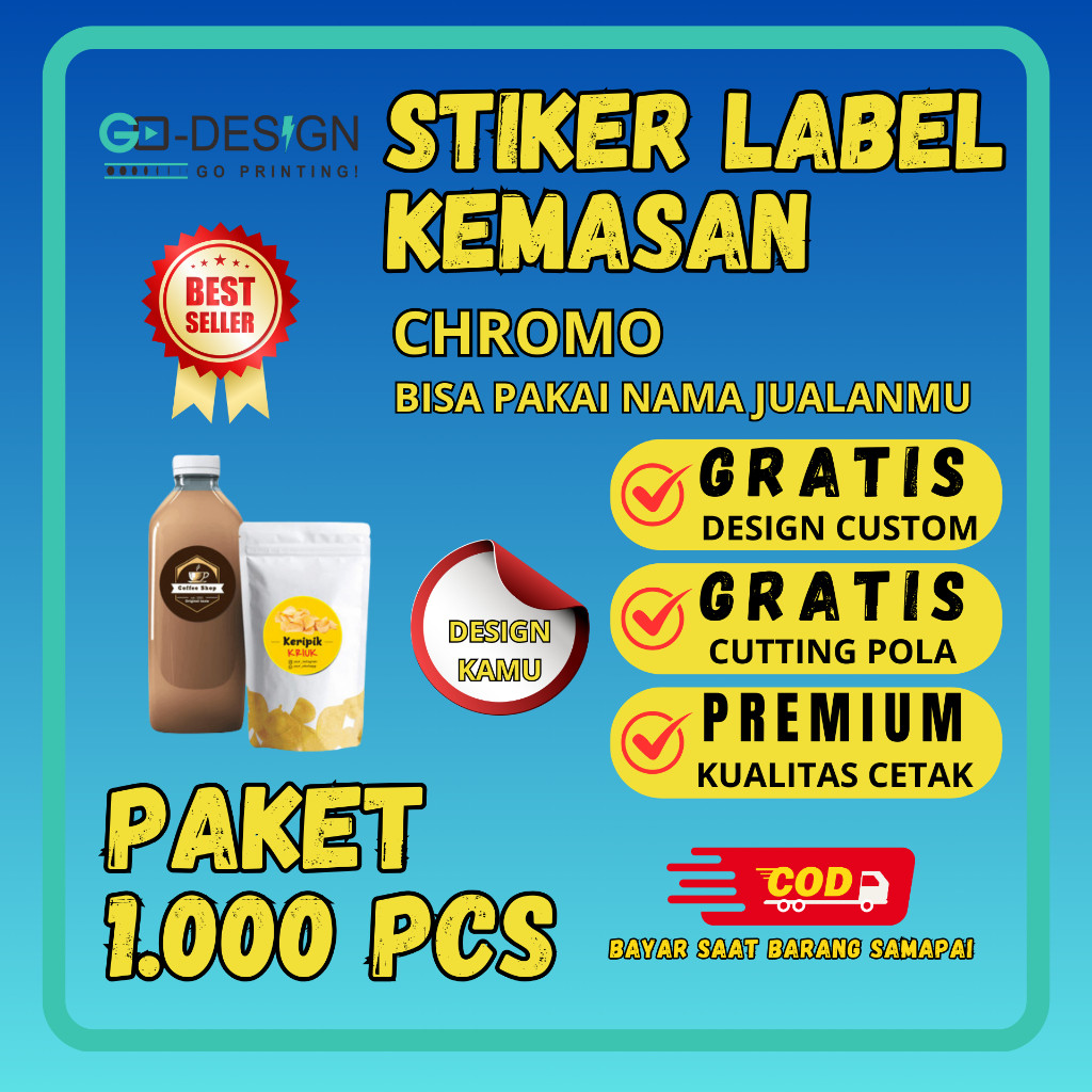 

Stiker Label Kemasan Paket 1000pcs Plus Cutting