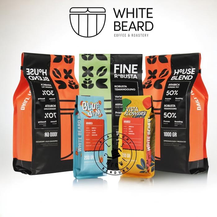 

White Beard Kopi biji 1 Kg / Coffee beans for Espresso / Arabica beans