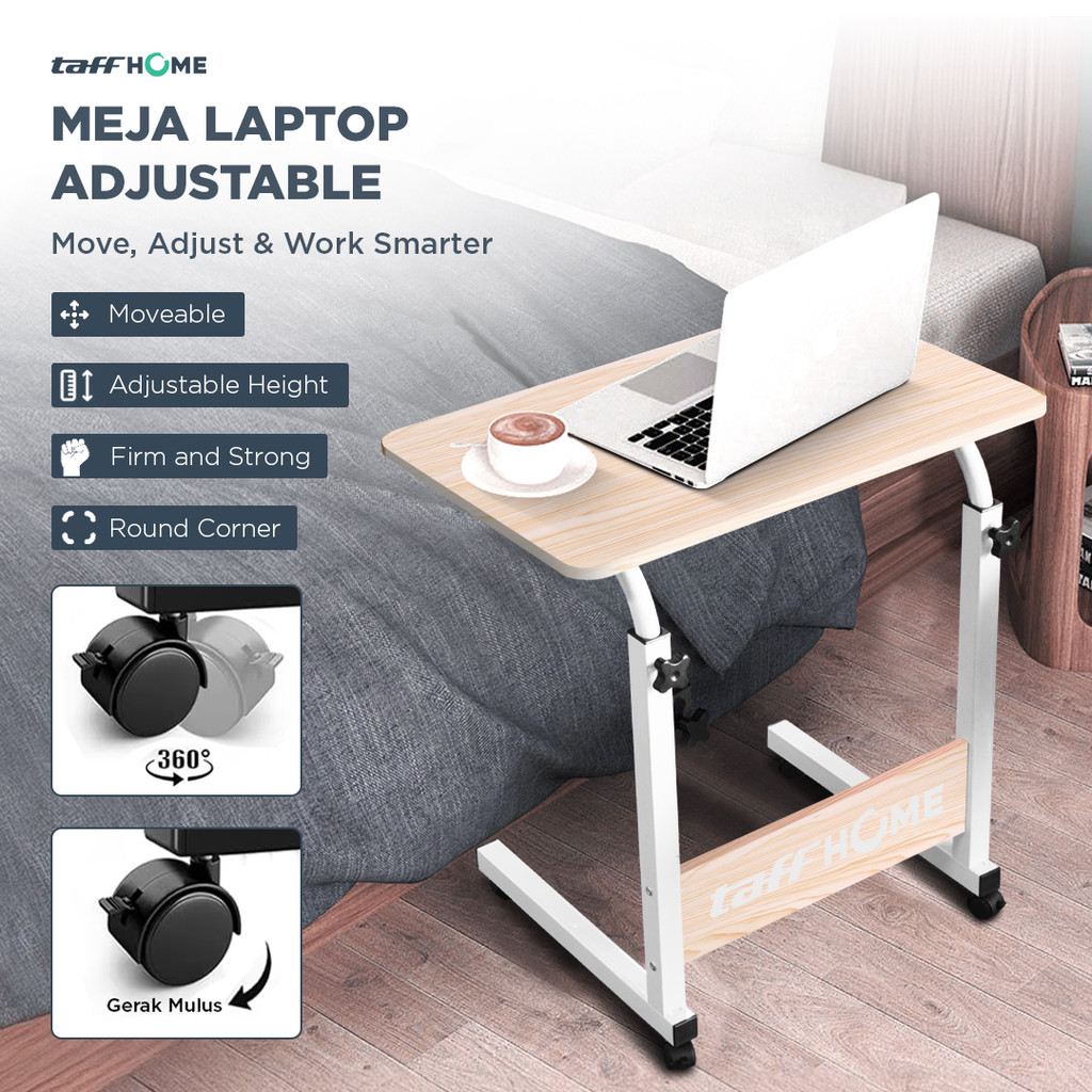TaffHOME Meja Laptop / Meja Belajar Adjustable Portable Working Desk Rangka Alumunium - ND02 Warna C