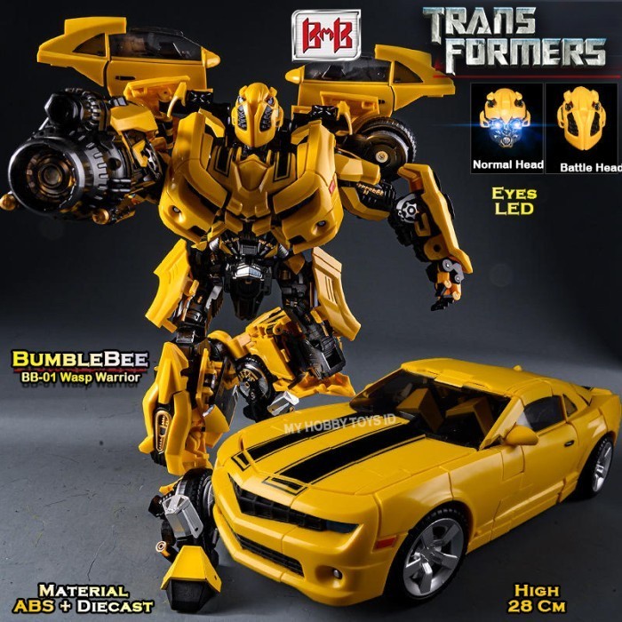 SALE TERBARU SALE  SALE MAINAN ACTION FIGURE TRANSFORMERS BUMBLEBEE BB-01 MODE MOBIL EYES LED