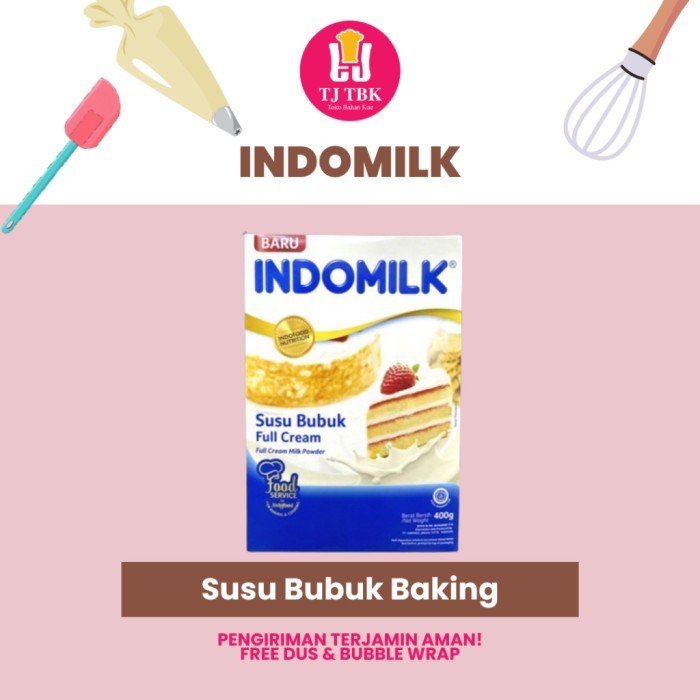 

(Expert) INDOMILK Susu Bubuk Full Cream 400gr / Susu Bubuk Baking Toko Bahan Kue TJ