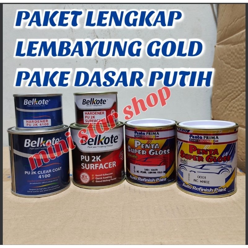 PAKET LENGKAP CAT PENTA SUPER GLOSS LEMBAYUNG GOLD CAT DUCO ,CAT MOBIL,MOTOR