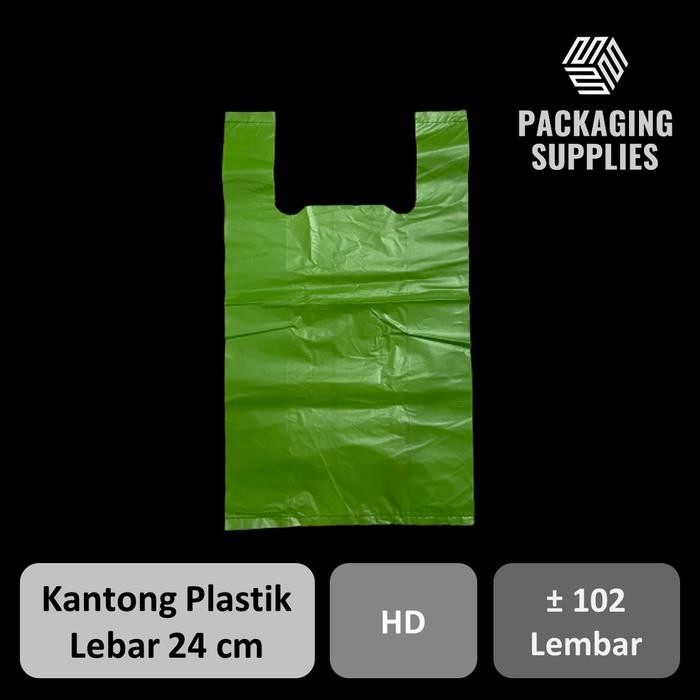 Pesta- PREMIUM Kantong Plastik Kresek HD [Warna: Hijau]