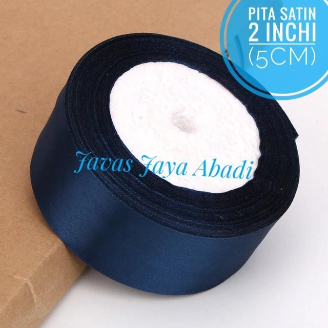 

Pesta- Pita Satin 2 Inchi roll / Pita Satin 5 cm - Biru Navy