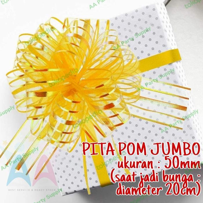 

Pesta- JUMBO Pita Tarik Salju POM 50mm diameter 20cm Organdi Kado Kaca Serut