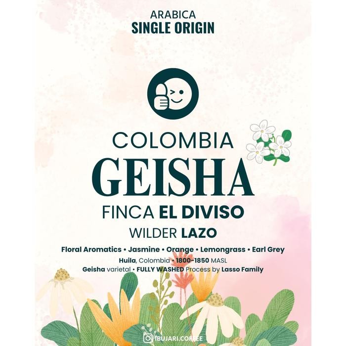 

Colombia GEISHA Finca El Diviso Wilder Lazo Fully Washed Biji Kopi Arabika Manual Brew Filter
