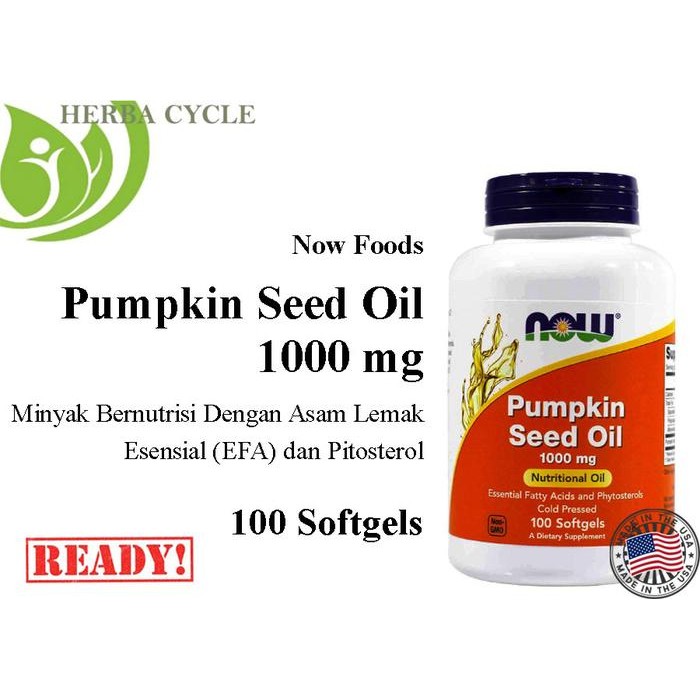 

Now Foods Pumpkin Seed Oil 1000 mg 100 softgels Minyak Bernutrisi