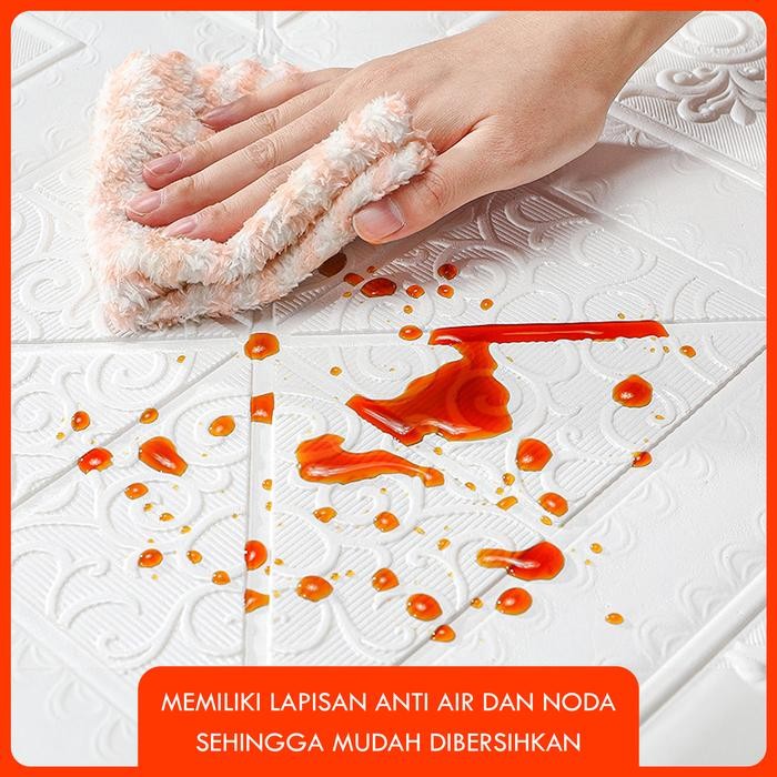 [ISI 5 PCS] WALLPAPER 3D FOAM BATIK BIASA 3D TEXTURE XPE FOAM WALLPAPER STICKER WALLFOAM 3D KERTAS