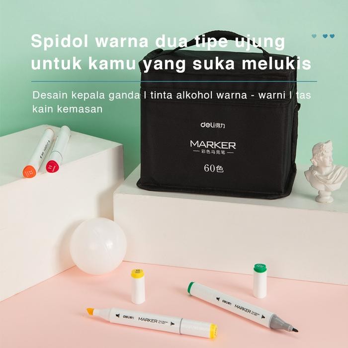 

DELI COLOR MARKER WITH BAG SPIDOL WARNA DENGAN TAS 30/40/60/80C 70807