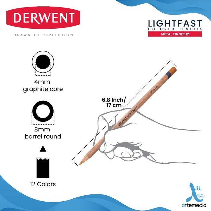 

DERWENT LIGHTFAST PENCIL COLOR SET METAL TIN