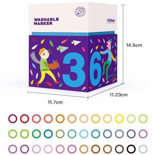 

MIDEER WASHABLE MARKER 36 PC SPIDOL