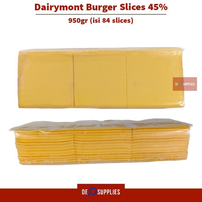 

BARANG TERLARIS Dairymont Burger Slice Red Cheddar 1kg isi 84 slices - Keju Burger Aus