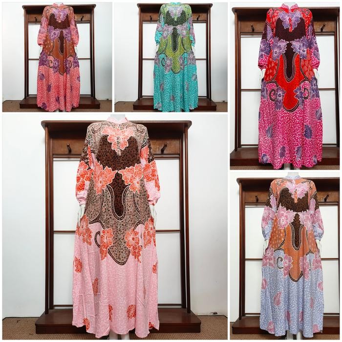 Terbaru Batik Ais Daster Gamis Lengan Panjang Busui Resleting Batik Tulis Original