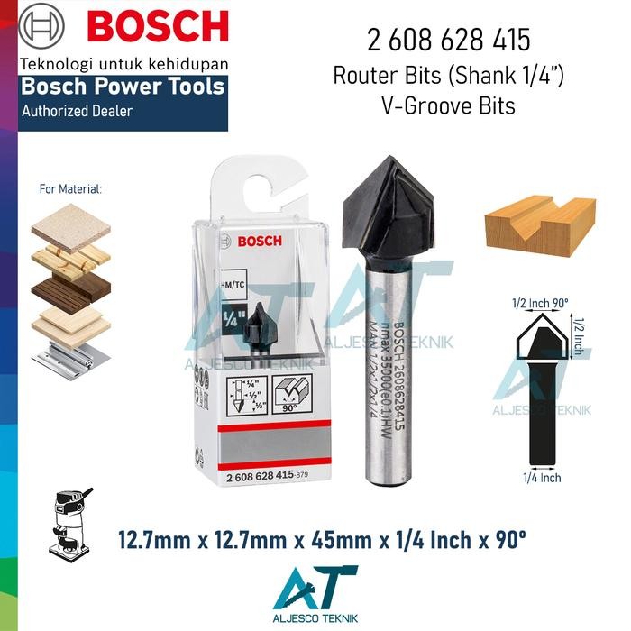 BOSCH MATA ROUTER V 13MM VEE GROOVE BIT SEPERTI 201-021