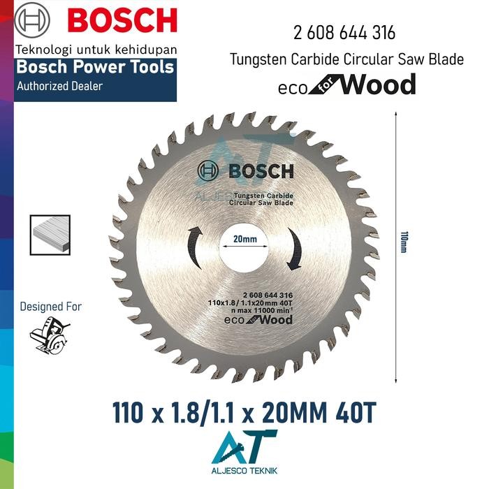BOSCH MATA GERGAJI KAYU 4 INCH 40T ECO CIRCULAR SAW BLADE