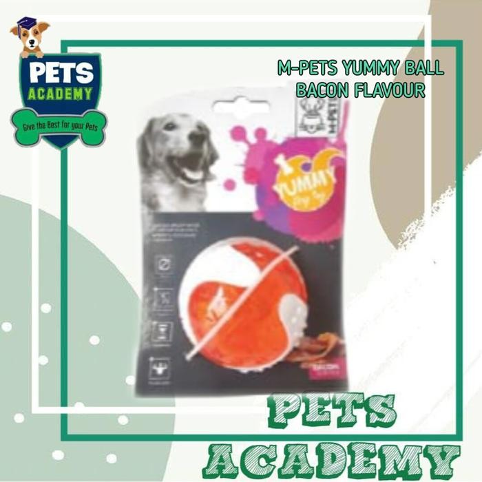 mainan gigitan anjing M-PETS Yummy Ball Bacon Flavor- DOG TOY MPETS