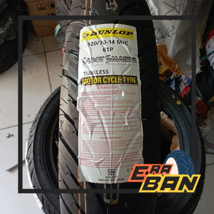 BAN LUAR DUNLOP SCOOT SMART 2 120 70 RING 14 TUBELESS
