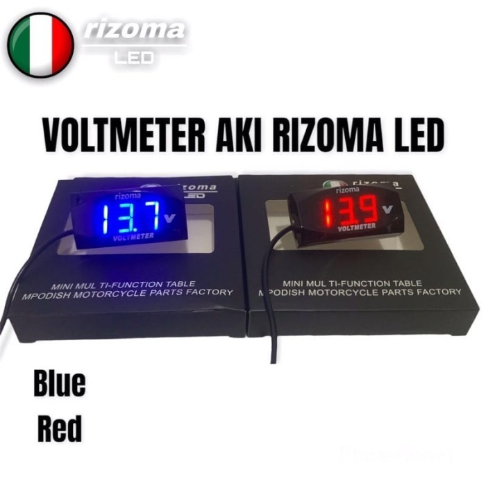 VOLTMETER AMPERE AKI ACCU DIGITAL 12 VOLT WARNA MERAH BIRU VOLT METER