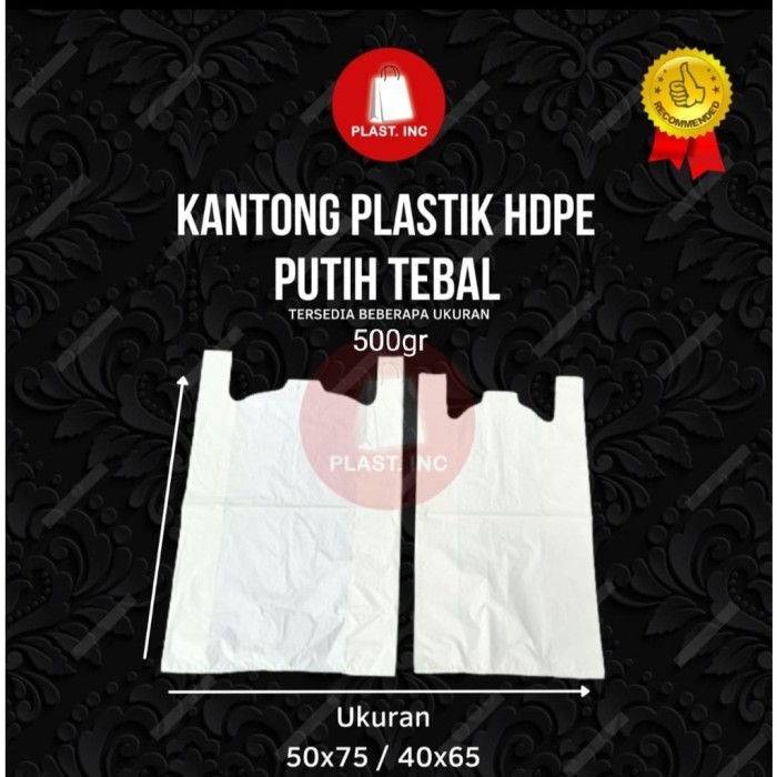 Terlaris KANTONG PLASTIK / KRESEK JUMBO TEBAL WARNA PUTIH 40 & 50