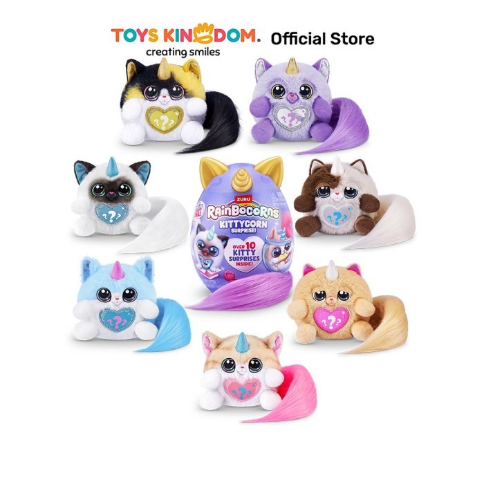 Terbaru Toys Kingdom Zuru Set Boneka Plush Rainbocorns Kittycorn S3 92104 Random Toys Kids Toy