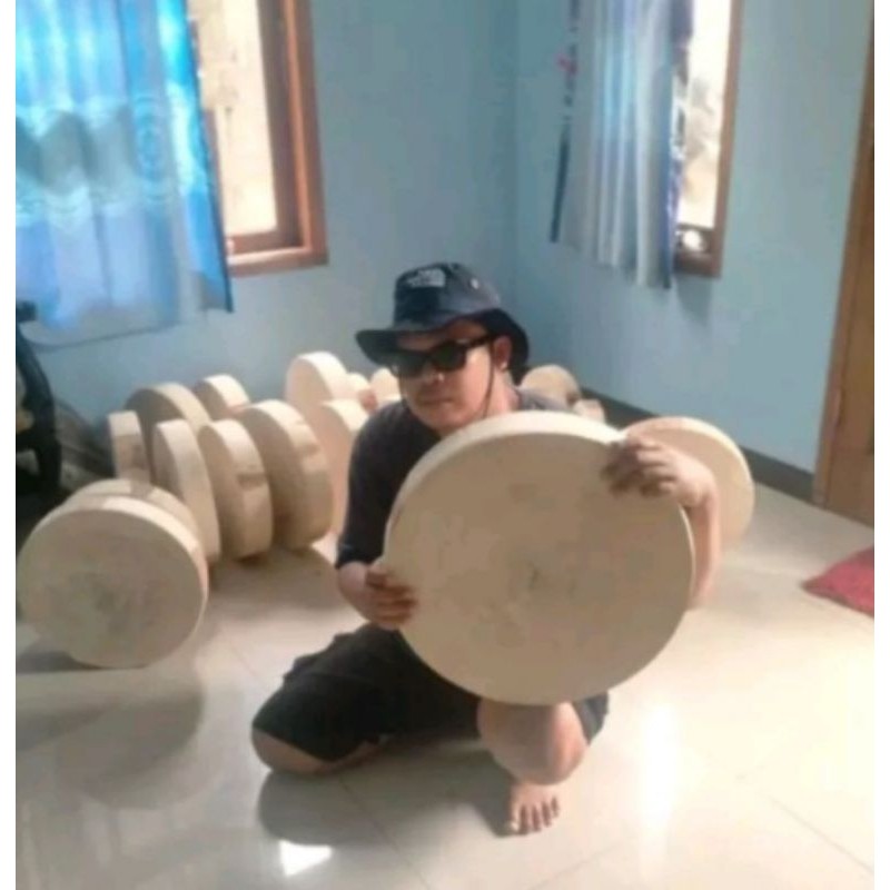 Talenan Asli Kayu Asem Size Jumbo Diameter 45 - 50 Cm Bahan Kayu Kuat Berkualitas / Talenan Daging