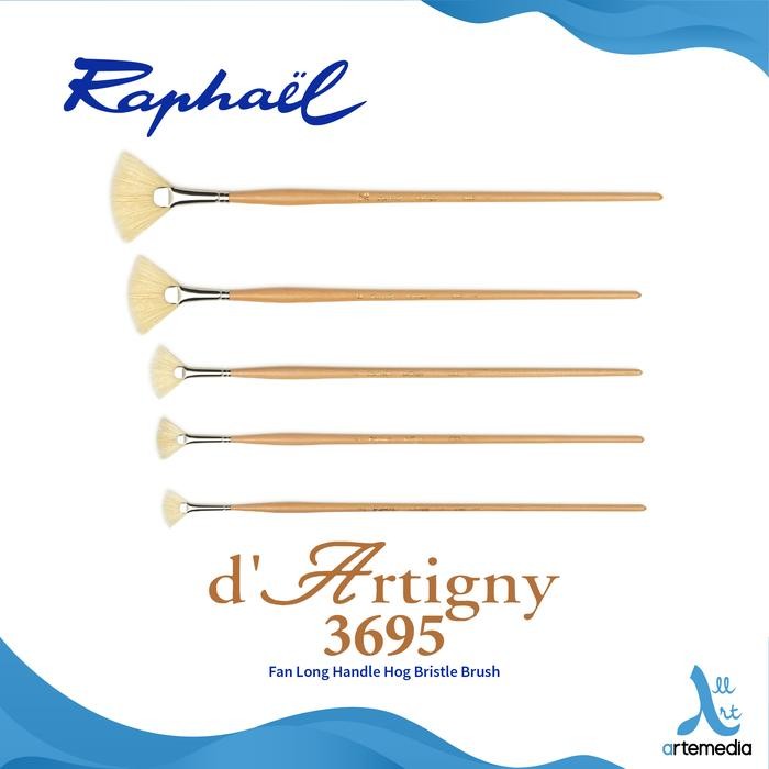 

Kuas Lukis Raphael 3695 Fan D Artigny Hog Bristle Brush Long Handle