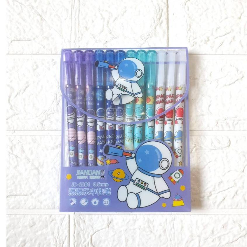 

(12 Pcs) Gel Pen Hapus Fancy Karakter / Pulpen Gel Hapus