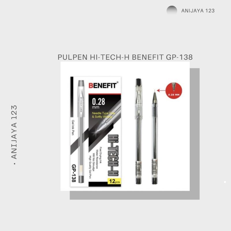

PULPEN /PENA TULIS HI-TECH MEREK BENEFIT 0,28 1PACK ISI 12PCS