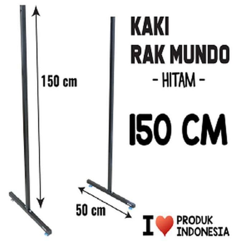 Kaki Rak Ram Kaki Mundo Tinggi 150CM Hitam