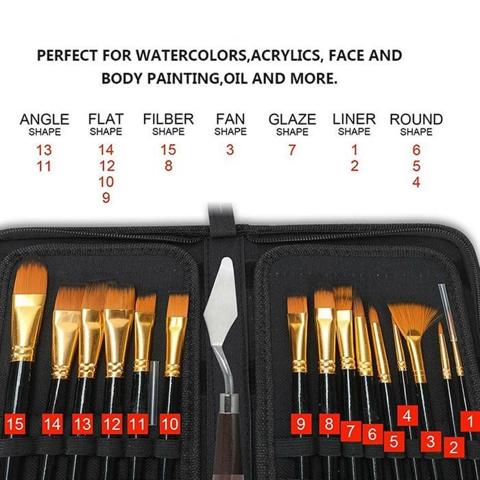 

Art Brush Set Kuas Lukis Brs-12 Set Kuas Alat Lukis Set Lengkap Mixing #Gratisongkir