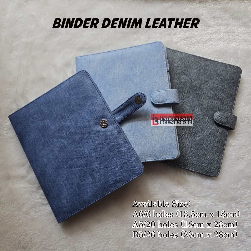 

BINDER PREMIUM BAHAN JEANS/DENIM ukuran A6, A5, B5