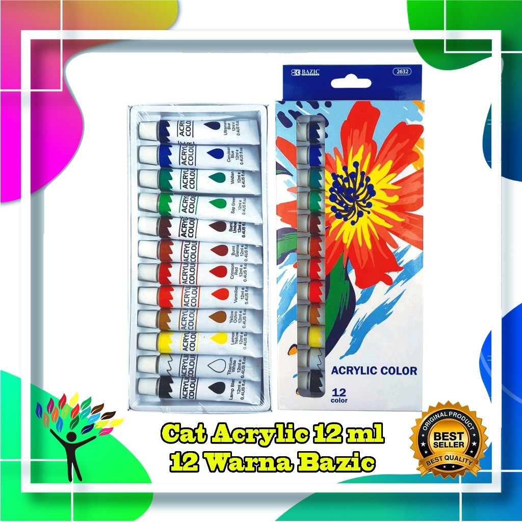

Acrylic Color / Cat Akrilik 6ml 12 Warna